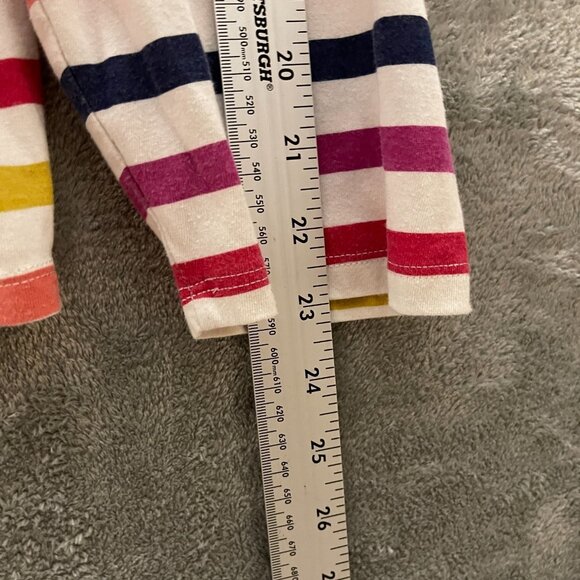 St Johns Bay Women Colorful Rainbow Striped Boat Neck Long Sleeve T Shirt 2X - Picture 9 of 9